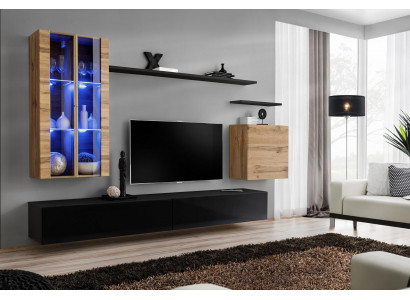 Living room wall wooden furniture black TV stand sideboard wall cabinet wooden furniture new.
