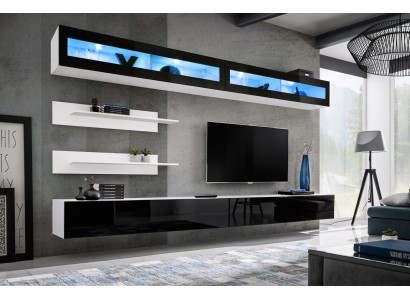 Wall unit set 6-piece luxury living room TV stand wall shelf design furnishing