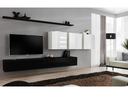 Designer modern living room wall unit living room furniture black wooden furniture sideboard