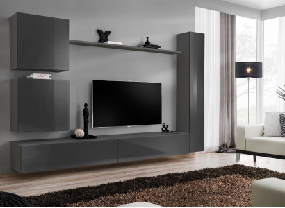 Wall unit designer furniture gray wall cabinet luxury furnishings wooden furniture modern