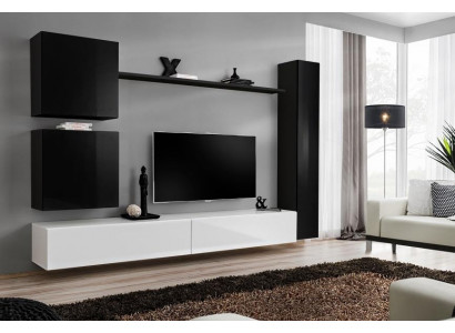 Wooden furniture living wall modern black furniture TV stand furnishing sideboard