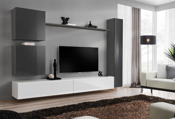 Gray Wall Cabinet Wooden Furniture Modern Cabinet Sideboard Wall Cabinet New