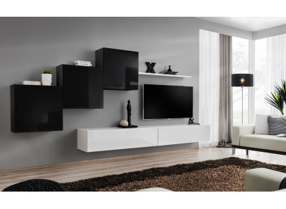 Complete designer living room 3x wall cabinets white sideboard 6-piece wall unit new