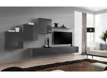 Living room wall unit set 6-piece wall cabinet wall shelf complete set new