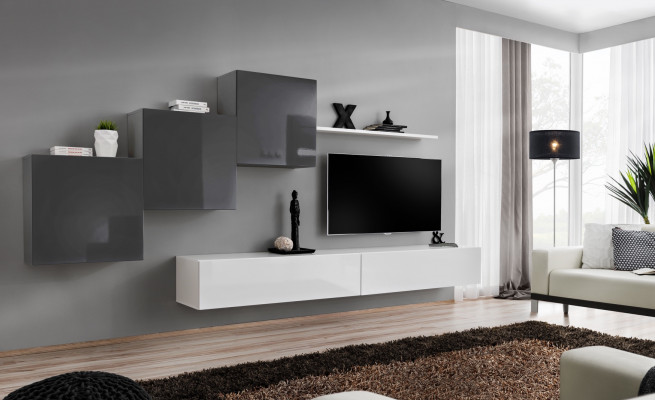 Luxury Living Room Wall Unit TV Stand Furniture Modern Wall Shelf Design