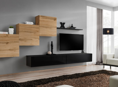 Modern wall unit complete set designer wall shelf sideboard