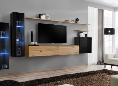 Wall unit brown sideboard wall cabinet designer living room furniture TV stand