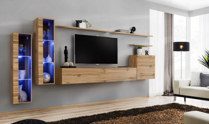Living room furniture set 7pc luxury furniture designer wall cabinet wall shelf