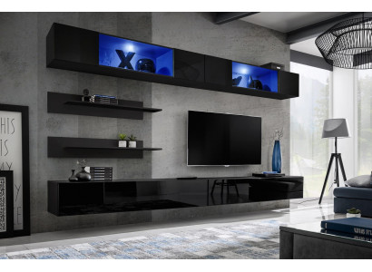 Living room furniture set, living room TV stand, wall cabinet 6-piece. Living room wall unit furnishings.