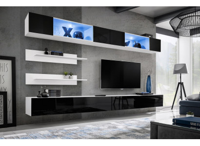 Living Room Set 6 pcs Luxury Wall Unit Wall Cabinet 2x TV Stands Design Furniture