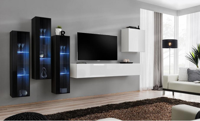 New living room wall unit high-gloss wooden furniture cabinet modern furniture 5-piece set