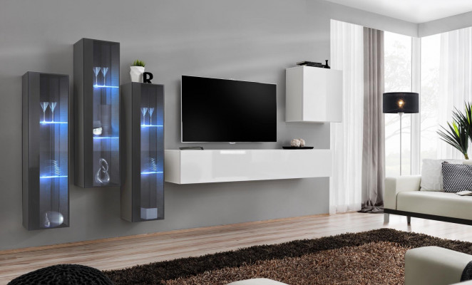 Living room furniture cabinet set design living room sideboard wall shelf hanging display cabinet