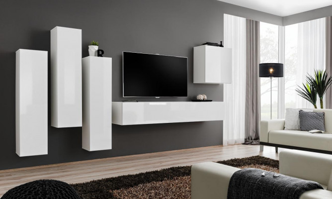 Living room set luxury white wall unit wooden furniture TV stand