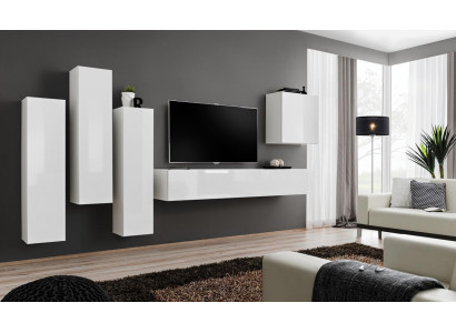 Living room set luxury white wall unit wooden furniture TV stand