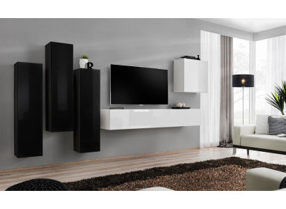 Living room set complete with wall unit lowboard TV stand wooden furniture