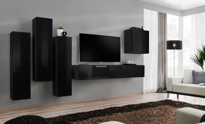 Living room wall unit set 5-piece TV stand living room wall cabinet suite group new