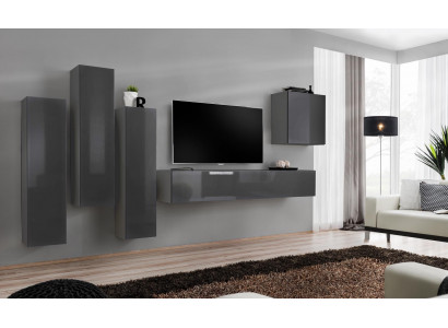 Modern wall unit living room TV stand living room set 5-piece TV stand