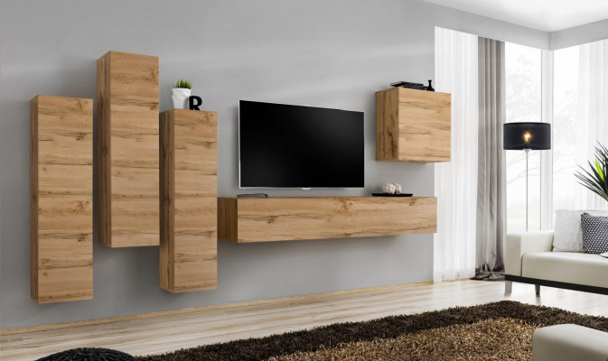 Living room wall unit brown wall cabinet living room TV stand wooden luxury furniture furnishings