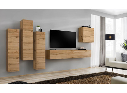 Living room wall unit brown wall cabinet living room TV stand wooden luxury furniture furnishings