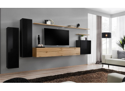 Complete 7-piece wall cabinet living room wall luxury furnishing modern furniture