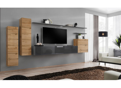 Designer living room complete wall unit shelves luxury wall cabinet new
