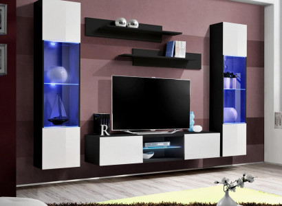Wall unit hanging display cabinet wall shelves complete designer luxury TV stand new