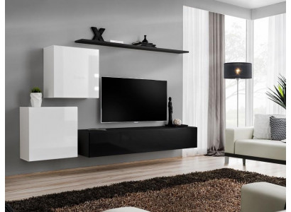 Living room wall unit wooden furniture complete 4-piece luxury new 2x wall cabinet TV stand design