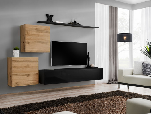 Designer living room wall unit, living room furniture, wall shelves, luxury TV stand, modern sideboard.