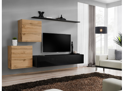 Designer living room wall unit, living room furniture, wall shelves, luxury TV stand, modern sideboard.