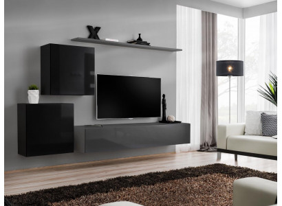 Living room furniture set designer wall unit sideboard 2x wall cabinets 4-piece designer new