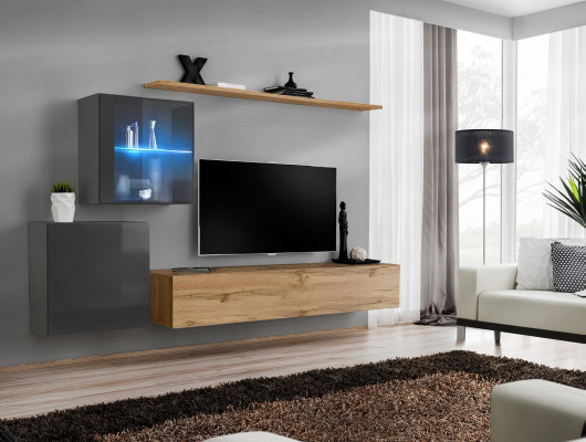 TV stand luxury designer living room wall shelf wood modern furnishing