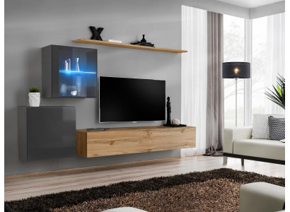 TV stand luxury designer living room wall shelf wood modern furnishing