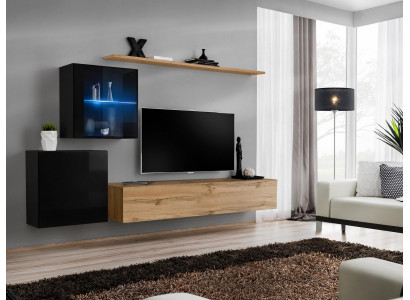 High-Gloss Wall Cabinet Living Room Wall Designer Luxury Set Wall Shelf Furniture