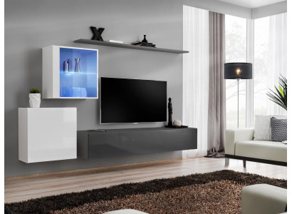 Living room wall unit, wooden furniture wall cabinet, designer wall shelf, complete furniture, designer