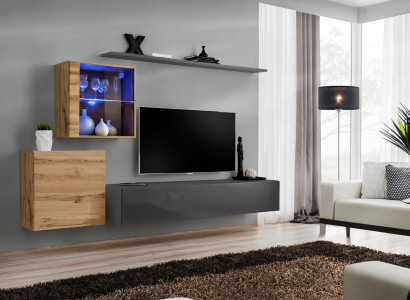 Wall Shelf Complete Set Designer Living Room Furniture Luxury Furniture Wood Decor