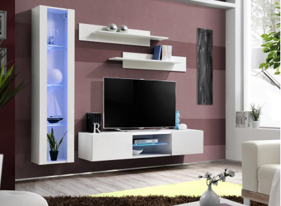 White wall unit wall shelves luxury hanging display designer furniture modern interior decoration