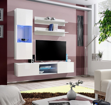Wall unit luxury living room furniture TV stand complete 4-piece designer furnishings