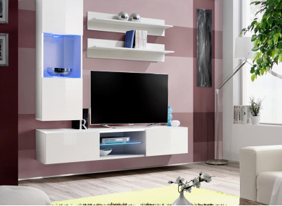 Wall unit luxury living room furniture TV stand complete 4-piece designer furnishings