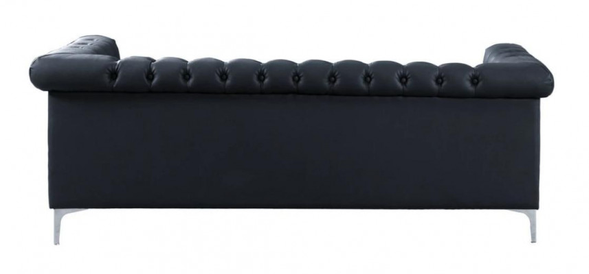 Black Three-Seater Chesterfield Modern Design Couch Leather Sofa Designer Furniture