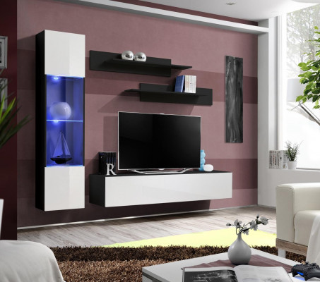 Complete set of 4-piece designer luxury living room furniture wall shelf hanging display cabinet furniture