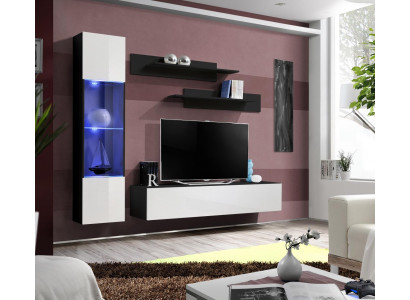 Complete set of 4-piece designer luxury living room furniture wall shelf hanging display cabinet furniture