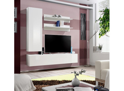 Designer furnishing white wall unit luxury wooden furniture complete wall cabinet