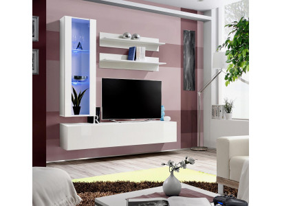 Complete TV stand furniture designer set 4 piece lowboard wall cabinet