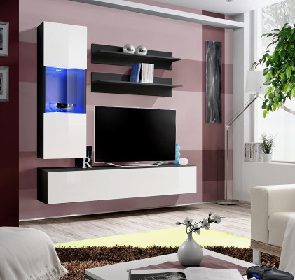 Wall unit set, 4 pieces. Living room complete TV stand wall shelf luxury modern new