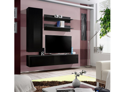 Luxury Modern Wall Unit Sideboard Wall Cabinet Living Room Wooden Furniture 4-piece Set New