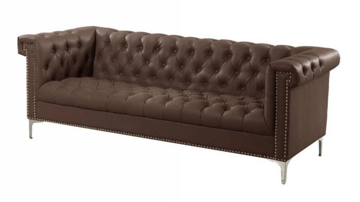 Black Three-Seater Chesterfield Modern Design Couch Leather Sofa Designer Furniture
