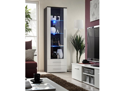 Glass Wood Cabinet Display Case Living Room Design Modern Furniture Luxury New