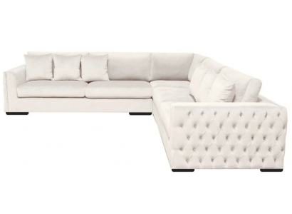 Corner sofa cream corner suite upholstery velvet fabric furniture design living landscape couch
