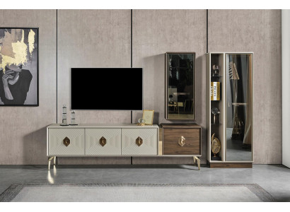 Designer living room set luxury TV stand display cabinet wall cabinet 3-piece set