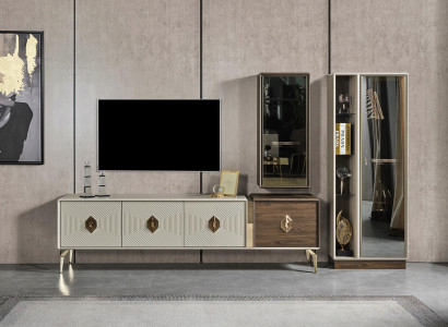 Designer living room set luxury TV stand display cabinet wall cabinet 3-piece set